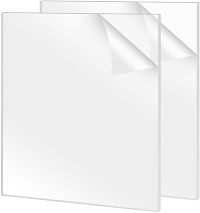 KEILEOHO 2 stuks 6 mm helder acrylblad, 300 x 300 mm acrylplaten, transparante acrylplaten panelen voor vervanging van fotolijsten, doe-het-zelf displayprojecten