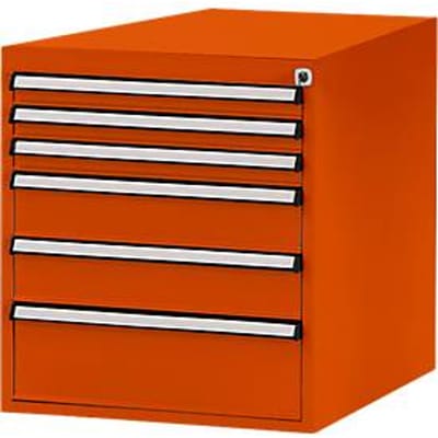 Manuflex onderbouw met schuifladen, voor werkbank Profi diepte 700 mm, roodoranje