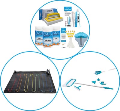 Zwembad Accessoirepakket 3-delig - WAYS Onderhoudspakket & Zwembad verwarming & Onderhoudsset Deluxe