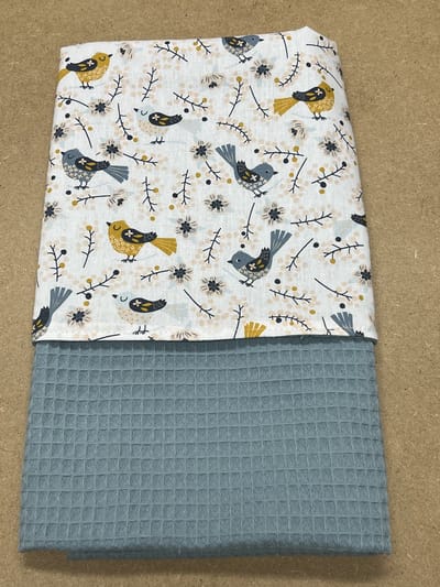 baby deken kinderwagen deken wieg deken vogeltjes blauw 60 x 90 cm