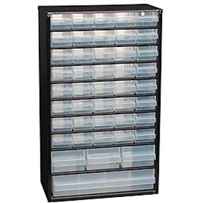 Raaco Ladekast met 44 lades - Metalen Assortimentskast - Opbergsysteem voor o.a. schroeven en bouten - Kan aan de muur bevestigd worden - Incl. 10 tussenschotjes - 150x510x306 mm