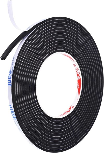 Sealing Foam Tape 5m, 6mm Breed, 3mm Dik - Enkele Zijde Isolatie Strips voor Deuren en Ramen, Zwart, Weerbestendig en Geluidsisolatie