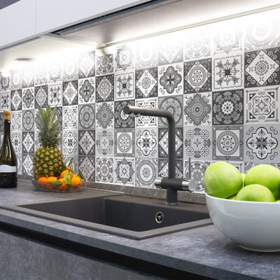 Zelfklevende tegelmuurstickers voor keuken en badkamer - 24 Azulejos Taliha tegelstickers - 24 stickers 10x10cm