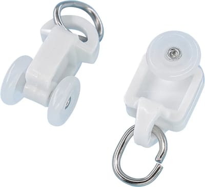 FSW-Products - 10 Stuks - Gordijnrunners - 2.3x1.3cm - Gordijn Runner - Gordijnhaken - Gordijnringen - Gordijnglijders - Glijders - Gordijnen - Wit - Rail - Vliegend