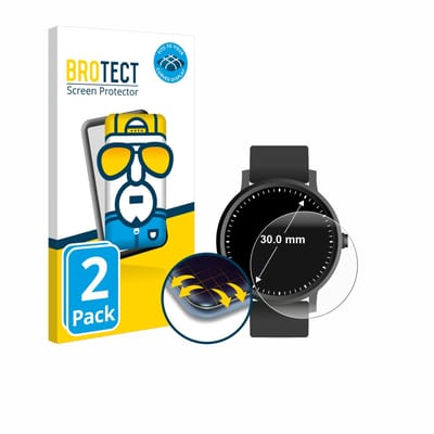 BROTECT - Screenprotector voor Ronde Displays (ø: 30 mm) - Folie Beschermfolie transparant volledig dekking - 2 Stuks