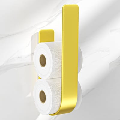 Gouden Toiletpapierhouder met Zelfklevende Bevestiging - Geen Boren Nodig, Opslag voor 3 Rollen en Vervangende Rolhouder voor Toiletpapier