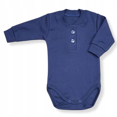 Dartomik Polo - Body met Lange Mouwen - 62 - Elegante Gelegenheden - Katoen - Blauw