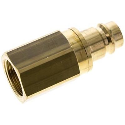 Messing DN 19 Luchtkoppeling Insteeknippel G 1 inch Binnendraad Double Shut-Off - CLP19-F-B-SV-100
