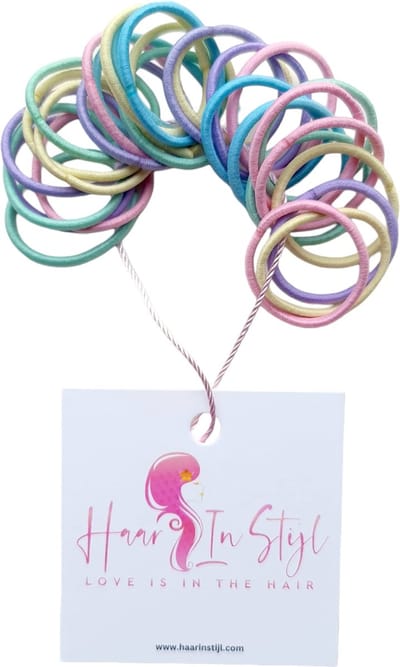 Haar in Stijl® Masia 100 Mini Haarelastiekjes Pastel - 2.5 cm - Baby