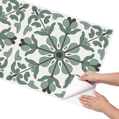 Coloray Meubel Wrap Folie - Groente Meubelfolie - 65x130 cm - Meubel Wrap Folie Groen ornament - Plakfolie Meubels - Modern Meubelfolie - Decoratiefolie Zelfklevend - Slaapkamer decoratie - Achtergronden en patronen