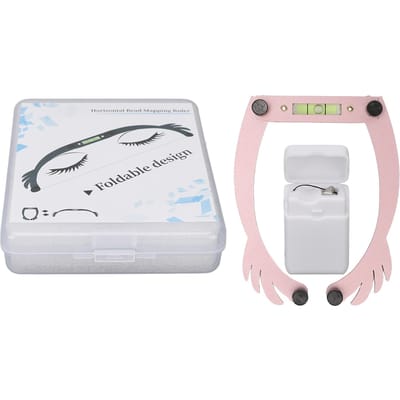 Cartographe d'arc à sourcils Arc pliable Règle de ligne de tatouage Réutilisable Règle à sourcils de tatouage avec cordons Rose rose