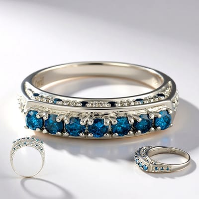 Cavill - Zilveren Ring 925 Sterling Zilver - 0,7 ct Fancy Diamant - Platina Verguld - Ronde Briljant - Elegante Moderne Damesring