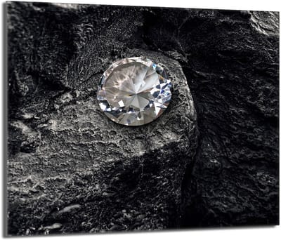 TMK ArtDeko Serie - Glazen Beschermplaat voor Fornuis - 60x52 cm - Diament Motief - Veilig en Hygiënisch