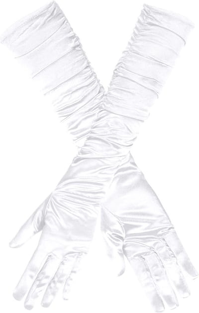 Boland - Paar handschoenen Hollywood wit Wit - Volwassenen - Vrouwen - Showgirl - Glitter and Glamour