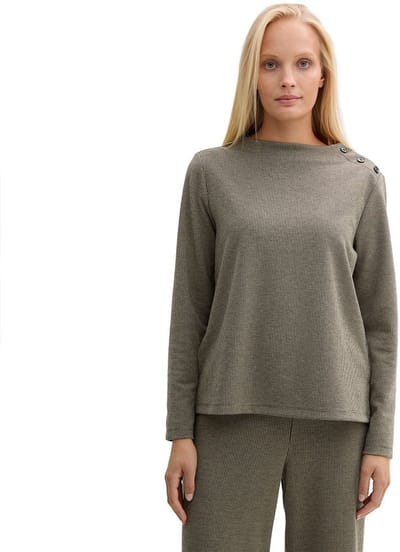 Tom Tailor 1044263 Jacquard Sweatshirt Groen L Vrouw