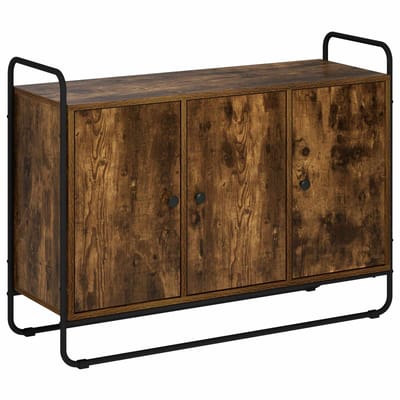 vidaXL - Dressoir - Gerookt - eiken - 102 - x - 35 - x - 75 - cm - Bewerkt - hout
