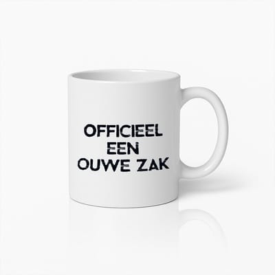 Officieel een Ouwe Zak Grappige Quote Koffiemok – Uniek Cadeau voor Mannen en Vrouwen