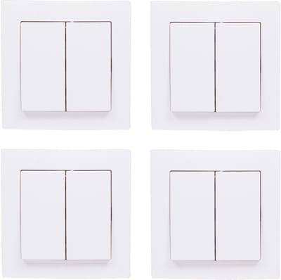 Benson Inbouw wisselschakelaar dubbel - 4x - wit - 250V 10A - WCD