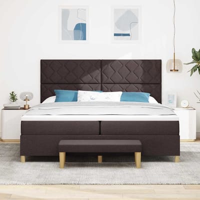 vidaXL - Boxspring - bed - met - hoofdeinde - Donkerbruin - 200 - x - 200 - cm - Stof
