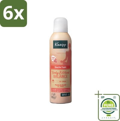 Kneipp - Douche schuim - Body & Mind Balance - Iris & Vetiver - 200 ml - Voordeelverpakking - 6 stuks - Douche foam - Ontspanning