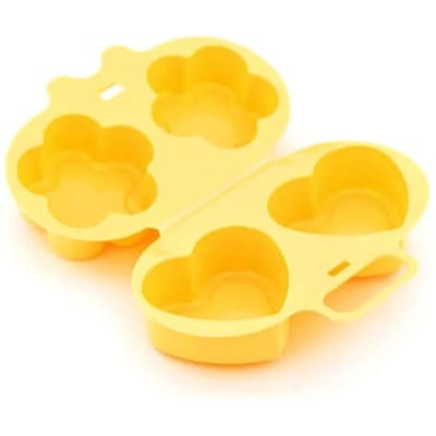Four à micro-ondes domestique en forme de cœur et de fleurs, moule de cuisson à la vapeur pour œufs grimpants, pocheuse à œufs, gadgets de cuisine, presse pour œufs au plat yellow