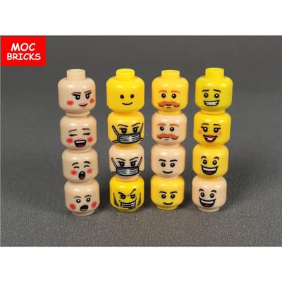 Pakket MOC Bakstenen Figuur Gezicht Jongen en Meisje Hoofd Expressie DIY Educatief Bouwstenen Speelgoed Ideaal Voor Kinderen Cadeaus