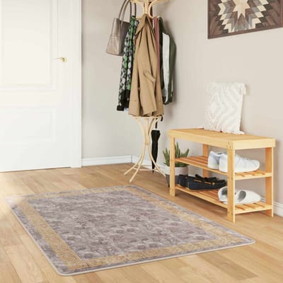 vidaXL - Tapijt - Runner - MARSA - Grijs - 80 - x - 200 - cm - Polyester - en - PVC