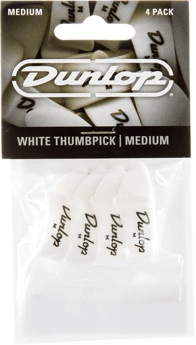 Jim Dunlop 9002P - Vingerpicks - Duim Medium - Wit - Player's Pack 4 Stuks