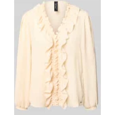 Blouse met ruches en V-hals