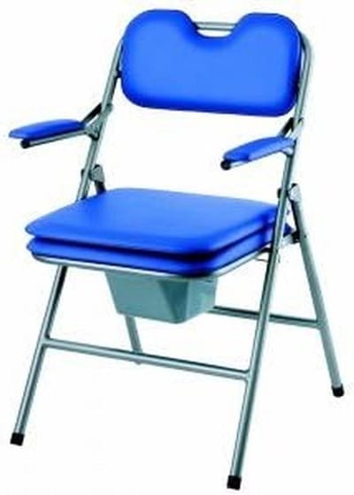 Inklapbare toiletstoel - Poststoel opklapbaar - Comfortabel naar toilet - Uitneembare kuip - 44 cm zitbreedte - Blauw