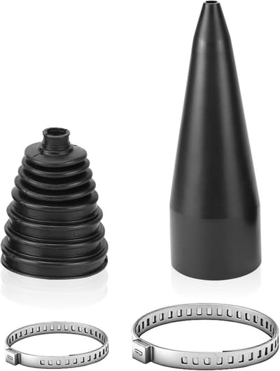 2-delige universele asmanchet set met metalen klemmen, flexibele bellow en montageconus, geschikt voor verschillende voertuigen en toepassingen