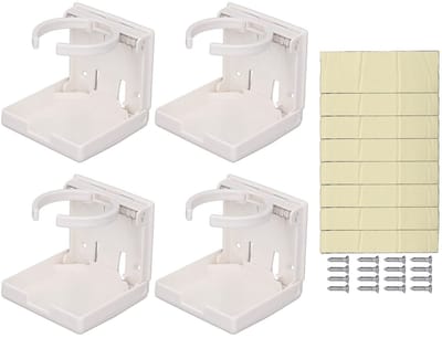 Dailygoods- Bekerhouder Opvouwbaar - Verstelbare Drankhouder - Geschikt voor Auto/Wandmontage - Eenvoudige Installatie - ABS Plastic - Intrekbaar 60-100 mm
