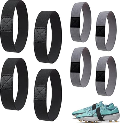Veterhouders Sportschoenen - Schoenveter Clips - Voetbal Fitness - Anti-slip Design - 2 x 25 cm - Donkergrijs Zwart