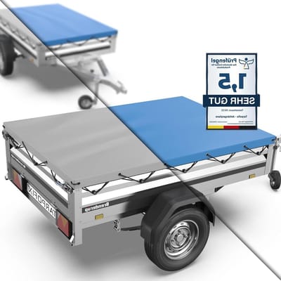 Aanhangernet PVC - Trailer afdekking - Transport beschermen - Versterkte rand - 212 x 123 cm - Grijs