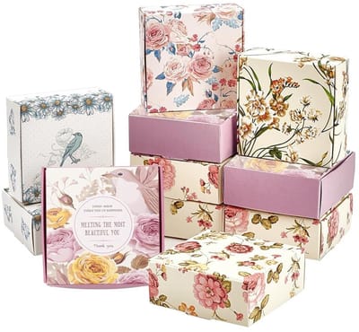 Dailygoody - Bloemstijl zeephouder - Perfect voor handgemaakte zeep - Geel en roze - Geschenkdoos - Voor speciale gelegenheden - 30 stuks
