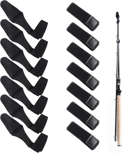 Hengelbeschermers Set - Hengelriemen Doppen - Vissen Organiseren - Zacht Elastisch Rubber - 7 Delig - Zwart