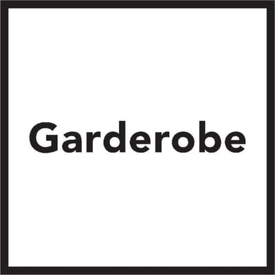 Sticker met tekst garderobe, wit zwart 200 x 200 mm