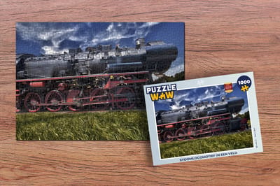 Puzzel Stoomlocomotief in een veld - Legpuzzel - Puzzel 1000 stukjes volwassenen