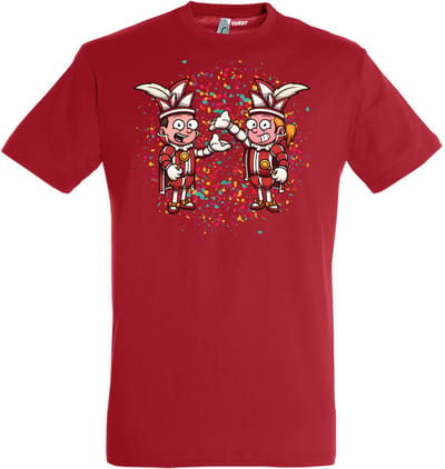 T-shirt Carnavals Paar | Carnaval | Carnavalskleding Dames Heren | Rood | maat XS