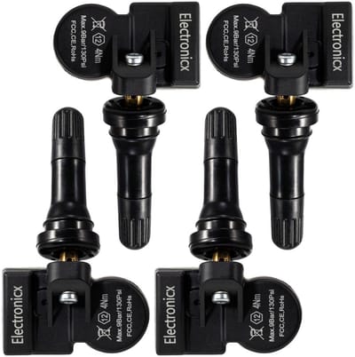 Bandenspanningssensoren - TPMS sensoren - Voertuig Veiligheid - Voorgeprogrammeerd - 4 stuks - Zwart