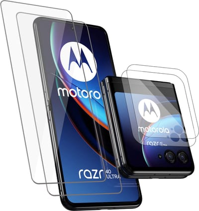 2x Geschikt voor Motorola Razr 40 Ultra Screenprotector - Beschermglas Folie Geschikt voor Motorola Razr 40 Ultra