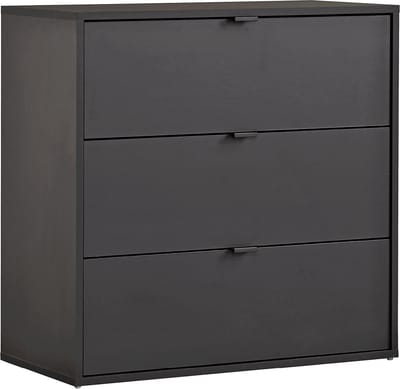 mokebo commode 'Die Stilvolle' (80x73x40cm) sideboard, voor slaapkamer, hal & kinderkamer met 3 houten lades in antraciet zwart