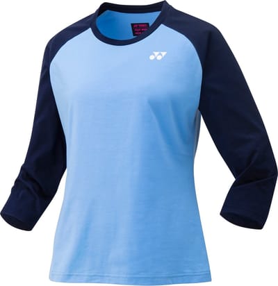 Yonex 16580EX dames katoenen sportshirt - lange mouw - blauw - maat S