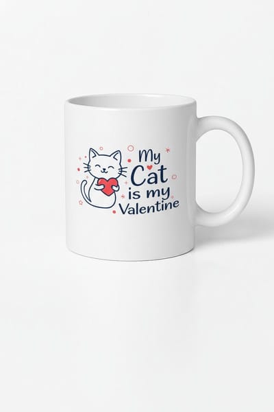 Mok 'My Cat is my Valentine' | Lieve Katten Mok | Valentijn Cadeau voor Kattenliefhebbers