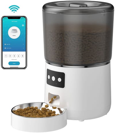 Automatische Voerbak Kat - 4L Voerdispenser - Voerautomaat Dispenser met Smart App - voor Droogvoer