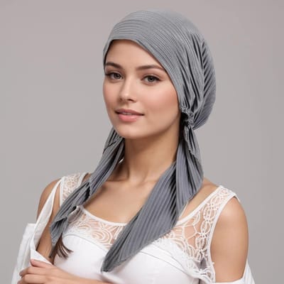 Dames Moslim Hijab Kanker Chemo Mutsen Bloemenprint Turban Muts Haarverlies Hoofddoek Elastisch moslim Hijab Sjaal Hoofdbedekking beige