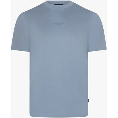 Cavallaro Napoli T-Shirt Luvati Mercerized Cotton Fine Tone-on-Tone Chest Logo Licht Blauw / male