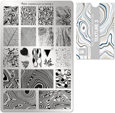 Moyra Stamping Plate 134 TEXTURE 3 + Gratis Try-on Sheet