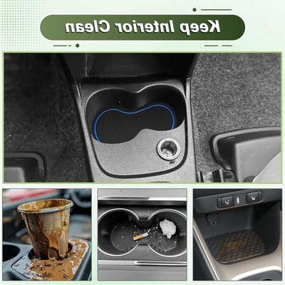 Anti-slip rubbermatten voor Fiat Panda (2021-2025) - Voor console, bekerhouder en deur, blauw, perfect voor Fiat Panda Cross Hybrid 4x2