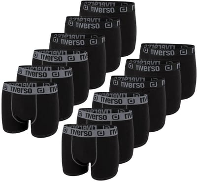 riverso Heren Boxershorts RIVOle 12 Pack Zwart S Geen krassend label
